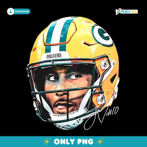 Jordan Love Green Bay Packers Nfl Football Quarterback Portrait PNG