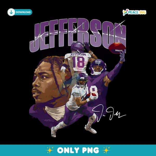 Justin Jefferson Minnesota Collage PNG