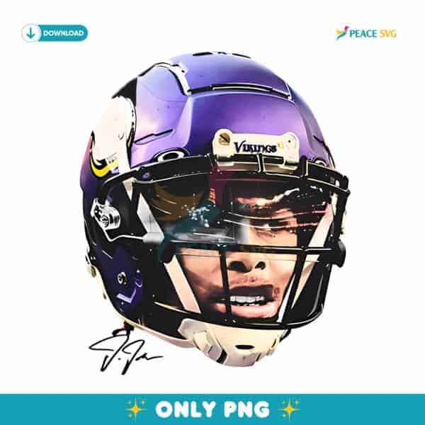 Justin Jefferson Minnesota Vikings Nfl Football Wide Receiver Portrait PNG