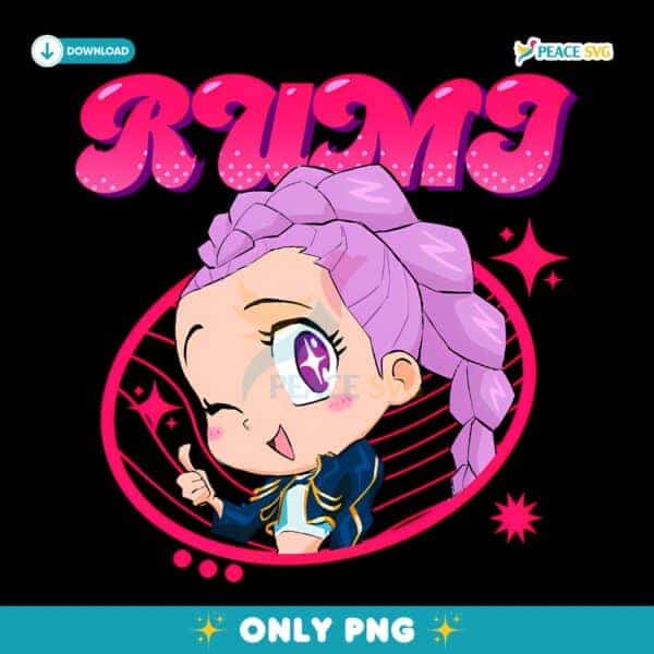 Kpop Demon Hunters Rumi Chibi Anime Cartoon Toddler PNG