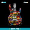 Legends Of Rock Guitar Shape Iconic Bands Logo Collage PNG