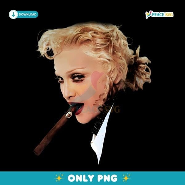 Madonna Smoking Cigar Vintage Pop Icon PNG