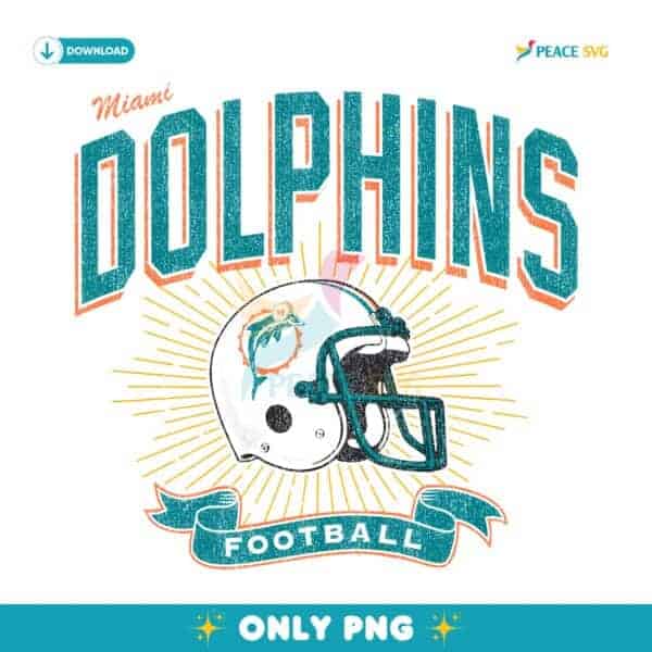 Miami Dolphins Historic Prime Football Helmet PNG