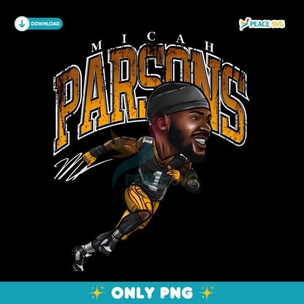 Micah Parsons Green Bay Cartoon PNG