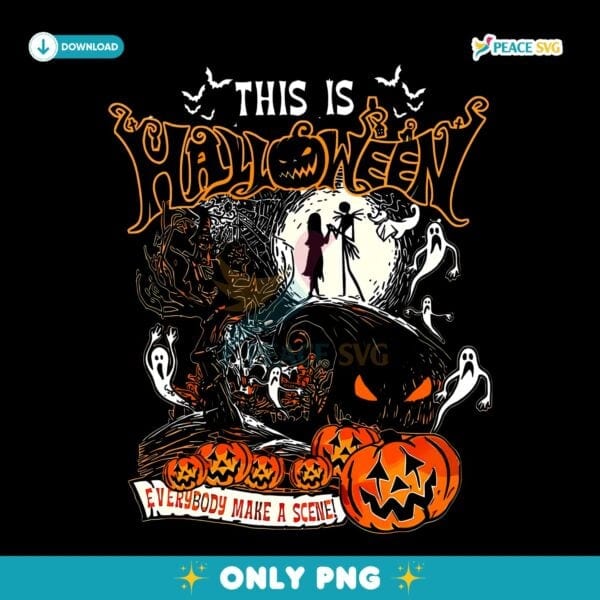 Retro Nightmare Before Christmas Jack And Sally This Is Halloween PNG