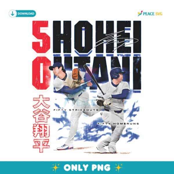 Shohei Ohtani Los Angeles D 50 Strikeouts 50 Home Runs PNG