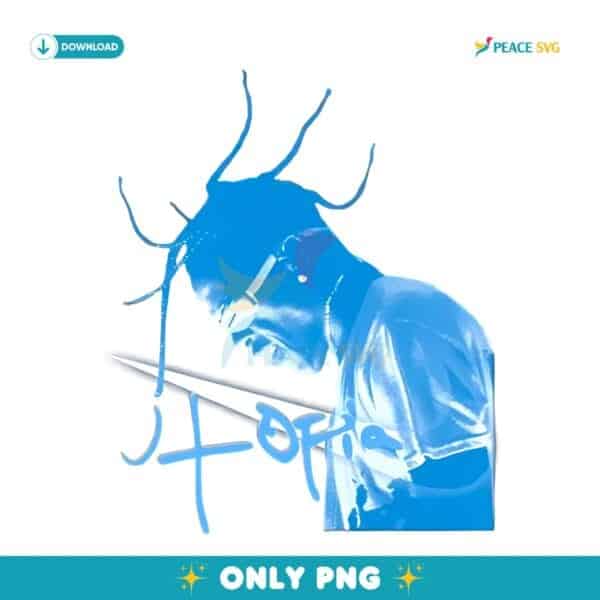 Travis Scott Blue Neon Silhouette PNG