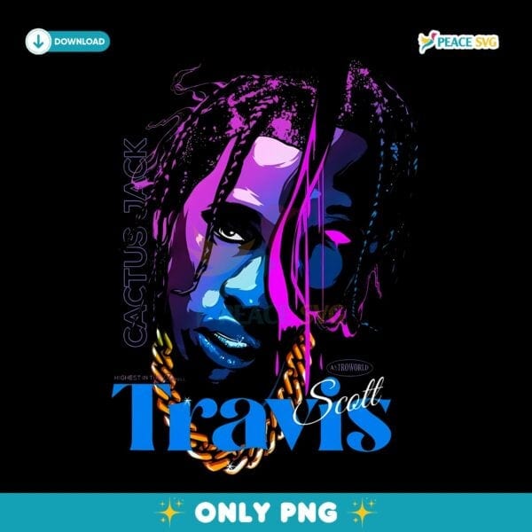 Travis Scott Cactus Jack Neon Art PNG