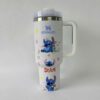 Stitch character travel mug with Disney design.
