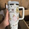 Cute animal and nature themed thermos with peace symbols.