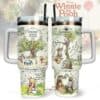 Cute Winnie the Pooh-themed travel mug with Disney character illustrations.