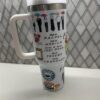 Vegan themed mug with peace symbol, quotes from Friends characters, and colorful designs.
