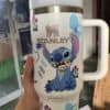 Stitch character from Disney on personalized travel mug.