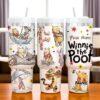 Custom Winnie the Pooh 40oz Tumbler with Handle Bear Cub Pooh Christmas Gift Tumbler - Image 2