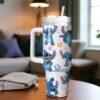 Custom Blue Alien 40oz Tumbler Cup Personalized Name Stitch Cup Cute Girls Gift Tumbler - Image 3