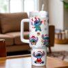 Custom Blue Alien Christmas 40oz Tumbler Disney Stitch Stainless Steel Cup Cute Girls Gift Tumbler - Image 3