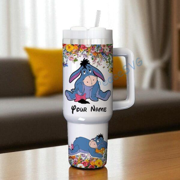 Custom Disney Winnie the Pooh Eeyore 40oz Tumbler Custom Cup Cartoon Disney Merch Eeyore Gift for Women