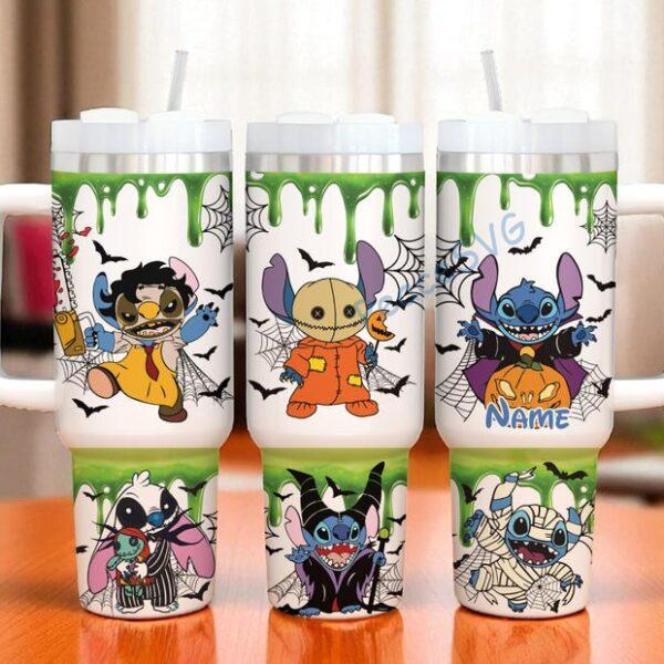 Custom Stitch Halloween 40oz Tumbler Disney Stainless Steel Cup Stitch Gift for Girls Halloween Tumbler