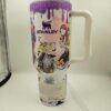 Colorful drink tumbler with anime and Halloween design.