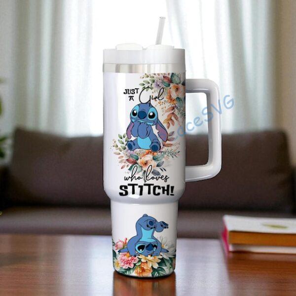 Personalized Stitch 40oz Tumbler: Stainless Steel Engraved Cup