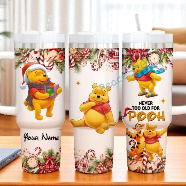 Alternative view of Custom Winnie the Pooh Christmas 40oz Tumbler