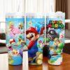 Personalized Super Mario 40oz Tumbler with Handle Personalized Tumbler with Straw Gift for Him