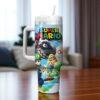 Personalized Super Mario 40oz Tumbler with Handle Personalized Tumbler with Straw Gift for Him - Image 2