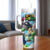Personalized Super Mario 40oz Tumbler with Handle Personalized Tumbler with Straw Gift for Him - Image 3