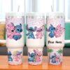 Personalized Disney Angel 40oz Tumbler Stitch and Angel Cup Lilo and Stitch Cartoon Tumbler Couple Gift - Image 2