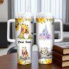 Personalized Just A Girl Who Loves Pooh Tumbler 40 Oz, Disney Winnie The Pooh Coffee Tumbler, Movie Cartoon Tumbler, Disneyworld Cup - Image 4