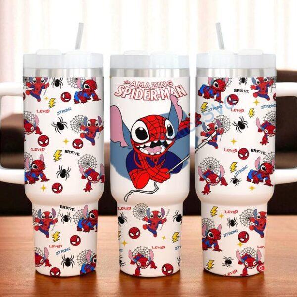 Alternative view of Personalized Stitch Engraved Tumbler 40Oz, Spiderman Coffee , Spider Man Insulated
