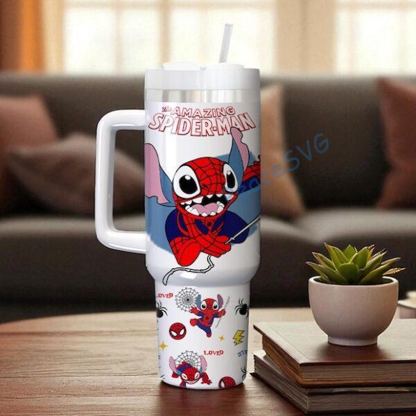 Personalized Stitch Engraved Tumbler 40Oz, Spiderman Coffee , Spider Man Insulated