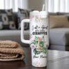 Custom Personalized Giraffe 40oz Tumbler With Handle & Straw - Image 3