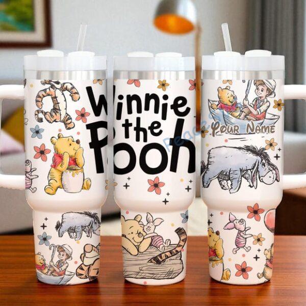 Alternative view of Personalized Winnie the Pooh Tumbler: Classic Pooh Inspired 40oz Metal Cup