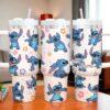 Custom Blue Alien 40oz Tumbler Cup Personalized Name Stitch Cup Cute Girls Gift Tumbler