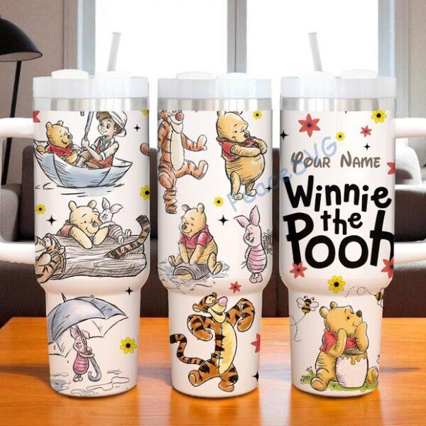 Alternative view of Personalized Winnie the Pooh Tumbler: Classic Pooh Inspired 40oz Metal Cup