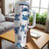 Custom Blue Alien 40oz Tumbler Cup Personalized Name Cup Cute Disney Inspired Girls Gift Stainless Steel Tumbler - Image 4