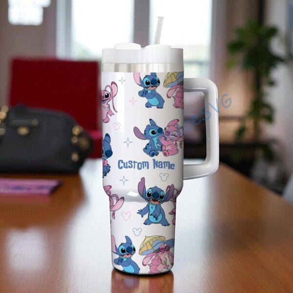 Alternative view of Personalized Blue Alien 40oz Tumbler Cup Personalized Name Cup Cute Disney Inspired Girls Gift