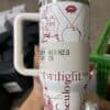 Peace illustration with artistic elements on a tumbler.