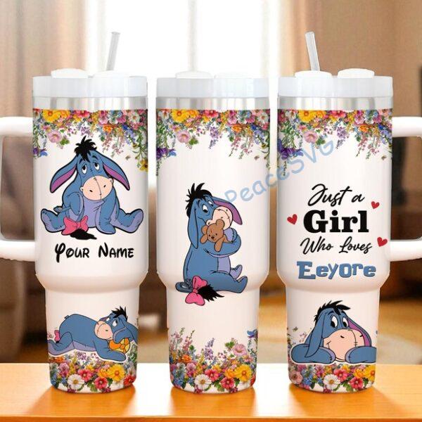 Alternative view of Custom Disney Winnie the Pooh Eeyore 40oz Tumbler Custom Cup Cartoon Disney Merch Eeyore Gift for Women
