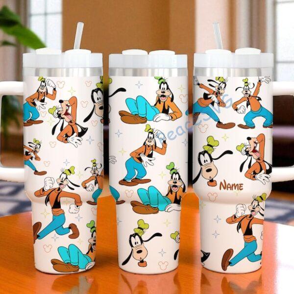 Alternative view of Custom Disney Friends Goofy 40oz Tumbler Colorful Personalized Cup with Handle Disney Characters Tumbler