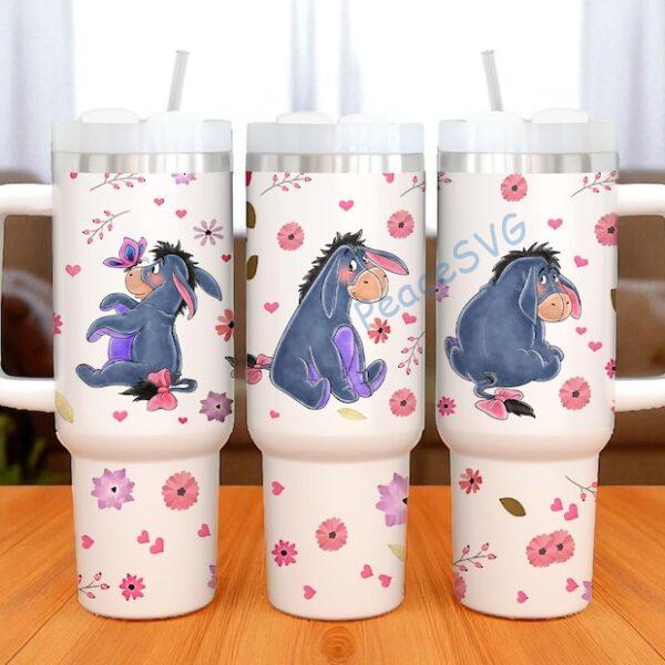 Disney Eeyore 40oz Tumbler Cup Winnie the Pooh Drinkware Custom Eeyore Stainless Steel Cup