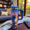 40oz Stitch Tumbler, Straw & Gift Box Portable Car Mug, Travel Coffee Tumbler - Image 5