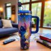 40oz Stitch Tumbler, Straw & Gift Box Portable Car Mug, Travel Coffee Tumbler - Image 7