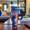 40oz Stitch Tumbler, Straw & Gift Box Portable Car Mug, Travel Coffee Tumbler