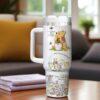 Custom Winnie the Pooh 40oz Tumbler Pooh and Friends Insulated Cup Disney Cartoon Tumbler Gift for Her Him - Image 9