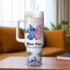 Personalized Disney Angel 40oz Tumbler Stitch and Angel Cup Lilo and Stitch Cartoon Tumbler Couple Gift