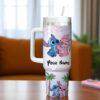 Personalized Disney Angel 40oz Tumbler Stitch and Angel Cup Lilo and Stitch Cartoon Tumbler Couple Gift - Image 3