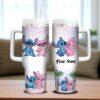Personalized Disney Angel 40oz Tumbler Stitch and Angel Cup Lilo and Stitch Cartoon Tumbler Couple Gift - Image 4