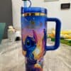 Colorful Stitch and Lilo SVG mug design.